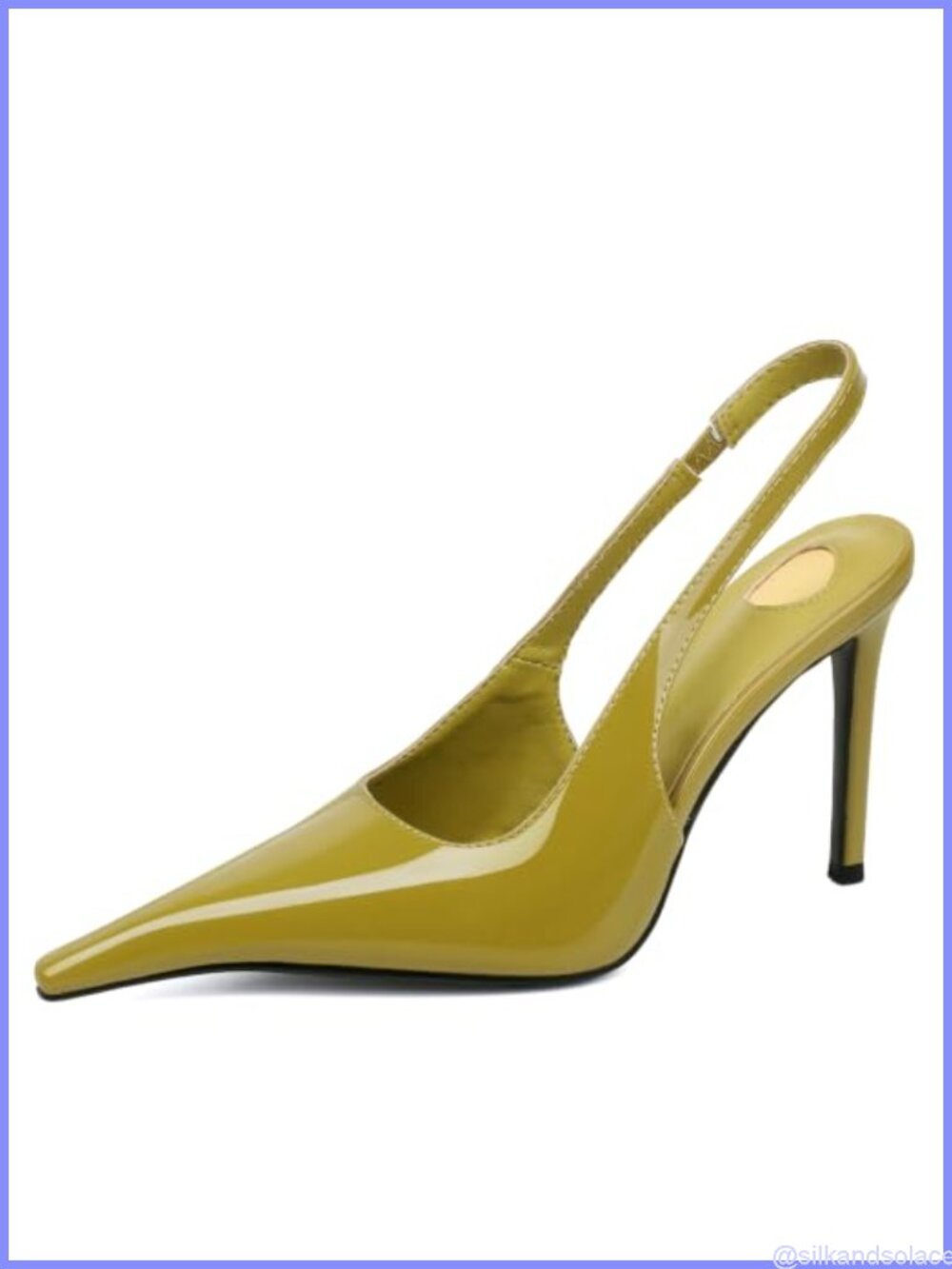 Patent Slingback Pumps Pointed Toe Stiletto Heels